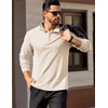 image:imageCOOFANDY Mens Quarter Zip Mock Neck Pullover SweaterBeige
