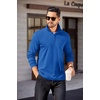 image:imageCOOFANDY Mens Quarter Zip Mock Neck Pullover SweaterBlue