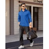 image:imageCOOFANDY Mens Quarter Zip Mock Neck Pullover SweaterBlue