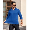 image:imageCOOFANDY Mens Quarter Zip Mock Neck Pullover SweaterBlue