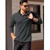 image:imageCOOFANDY Mens Quarter Zip Mock Neck Pullover SweaterDrak Grey