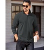 image:imageCOOFANDY Mens Quarter Zip Mock Neck Pullover SweaterDrak Grey