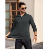 image:imageCOOFANDY Mens Quarter Zip Mock Neck Pullover SweaterDrak Grey