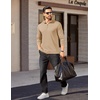 image:imageCOOFANDY Mens Quarter Zip Mock Neck Pullover SweaterKhaki
