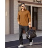 image:imageCOOFANDY Mens Quarter Zip Mock Neck Pullover SweaterLight Brown
