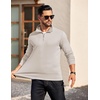 image:imageCOOFANDY Mens Quarter Zip Mock Neck Pullover SweaterLight Khaki