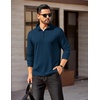 image:imageCOOFANDY Mens Quarter Zip Mock Neck Pullover SweaterNavy Blue