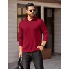 image:imageCOOFANDY Mens Quarter Zip Mock Neck Pullover SweaterRed
