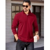 image:imageCOOFANDY Mens Quarter Zip Mock Neck Pullover SweaterRed