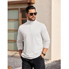 image:imageCOOFANDY Mens Quarter Zip Mock Neck Pullover SweaterWhite
