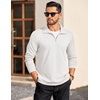image:imageCOOFANDY Mens Quarter Zip Mock Neck Pullover SweaterWhite