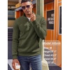 image:imageCOOFANDY Mens Quarter Zip Pullover Fleece Lined Sweatshirts Long Sleeve Mock Neck Sweater with PocketArmy Green
