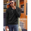 image:imageCOOFANDY Mens Quarter Zip Pullover Fleece Lined Sweatshirts Long Sleeve Mock Neck Sweater with PocketBlack