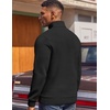 image:imageCOOFANDY Mens Quarter Zip Pullover Fleece Lined Sweatshirts Long Sleeve Mock Neck Sweater with PocketBlack