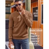 image:imageCOOFANDY Mens Quarter Zip Pullover Fleece Lined Sweatshirts Long Sleeve Mock Neck Sweater with PocketBrown