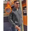 image:imageCOOFANDY Mens Quarter Zip Pullover Fleece Lined Sweatshirts Long Sleeve Mock Neck Sweater with PocketGrey