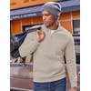image:imageCOOFANDY Mens Quarter Zip Pullover Fleece Lined Sweatshirts Long Sleeve Mock Neck Sweater with PocketKhaki