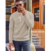 image:imageCOOFANDY Mens Quarter Zip Pullover Fleece Lined Sweatshirts Long Sleeve Mock Neck Sweater with PocketKhaki