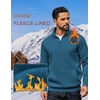 image:imageCOOFANDY Mens Quarter Zip Pullover Fleece Lined Sweatshirts Long Sleeve Mock Neck Sweater with PocketLake Blue
