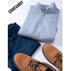 image:imageCOOFANDY Mens Quarter Zip Pullover Fleece Lined Sweatshirts Long Sleeve Mock Neck Sweater with PocketLight Grey