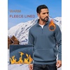 image:imageCOOFANDY Mens Quarter Zip Pullover Fleece Lined Sweatshirts Long Sleeve Mock Neck Sweater with PocketNavy