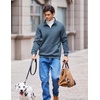image:imageCOOFANDY Mens Quarter Zip Pullover Fleece Lined Sweatshirts Long Sleeve Mock Neck Sweater with PocketNavy