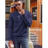 image:imageCOOFANDY Mens Quarter Zip Pullover Fleece Lined Sweatshirts Long Sleeve Mock Neck Sweater with PocketNavy Blue
