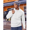 image:imageCOOFANDY Mens Quarter Zip Pullover Fleece Lined Sweatshirts Long Sleeve Mock Neck Sweater with PocketWhite