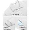 image:imageCOOFANDY Mens Quarter Zip Pullover Fleece Lined Sweatshirts Long Sleeve Mock Neck Sweater with PocketWhite