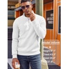 image:imageCOOFANDY Mens Quarter Zip Pullover Fleece Lined Sweatshirts Long Sleeve Mock Neck Sweater with PocketWhite