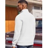 image:imageCOOFANDY Mens Quarter Zip Pullover Fleece Lined Sweatshirts Long Sleeve Mock Neck Sweater with PocketWhite