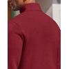 image:imageCOOFANDY Mens Quarter Zip Pullover Fleece Lined Sweatshirts Long Sleeve Mock Neck Sweater with PocketWine Red
