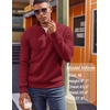 image:imageCOOFANDY Mens Quarter Zip Pullover Fleece Lined Sweatshirts Long Sleeve Mock Neck Sweater with PocketWine Red