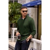 image:imageCOOFANDY Mens Quarter Zip Pullover Lightweight Sweater Casual Long Sleeve Corduroy Half Zip SweatshirtArmy Green