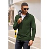 image:imageCOOFANDY Mens Quarter Zip Pullover Lightweight Sweater Casual Long Sleeve Corduroy Half Zip SweatshirtArmy Green