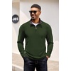 image:imageCOOFANDY Mens Quarter Zip Pullover Lightweight Sweater Casual Long Sleeve Corduroy Half Zip SweatshirtArmy Green