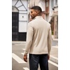 image:imageCOOFANDY Mens Quarter Zip Pullover Lightweight Sweater Casual Long Sleeve Corduroy Half Zip SweatshirtBeige
