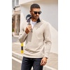image:imageCOOFANDY Mens Quarter Zip Pullover Lightweight Sweater Casual Long Sleeve Corduroy Half Zip SweatshirtBeige
