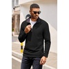image:imageCOOFANDY Mens Quarter Zip Pullover Lightweight Sweater Casual Long Sleeve Corduroy Half Zip SweatshirtBlack