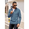 image:imageCOOFANDY Mens Quarter Zip Pullover Lightweight Sweater Casual Long Sleeve Corduroy Half Zip SweatshirtDark Blue