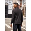 image:imageCOOFANDY Mens Quarter Zip Pullover Lightweight Sweater Casual Long Sleeve Corduroy Half Zip SweatshirtDark Grey
