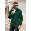 image:imageCOOFANDY Mens Quarter Zip Pullover Lightweight Sweater Casual Long Sleeve Corduroy Half Zip SweatshirtEver Green