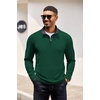 image:imageCOOFANDY Mens Quarter Zip Pullover Lightweight Sweater Casual Long Sleeve Corduroy Half Zip SweatshirtEver Green