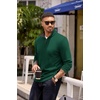 image:imageCOOFANDY Mens Quarter Zip Pullover Lightweight Sweater Casual Long Sleeve Corduroy Half Zip SweatshirtEver Green