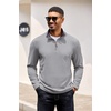 image:imageCOOFANDY Mens Quarter Zip Pullover Lightweight Sweater Casual Long Sleeve Corduroy Half Zip SweatshirtGray