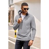 image:imageCOOFANDY Mens Quarter Zip Pullover Lightweight Sweater Casual Long Sleeve Corduroy Half Zip SweatshirtGray