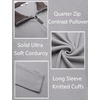 image:imageCOOFANDY Mens Quarter Zip Pullover Lightweight Sweater Casual Long Sleeve Corduroy Half Zip SweatshirtGray