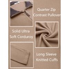 image:imageCOOFANDY Mens Quarter Zip Pullover Lightweight Sweater Casual Long Sleeve Corduroy Half Zip SweatshirtKhaki