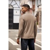 image:imageCOOFANDY Mens Quarter Zip Pullover Lightweight Sweater Casual Long Sleeve Corduroy Half Zip SweatshirtKhaki