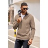 image:imageCOOFANDY Mens Quarter Zip Pullover Lightweight Sweater Casual Long Sleeve Corduroy Half Zip SweatshirtKhaki